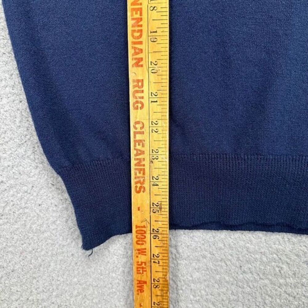 Par Four Sweater Adult Large Navy Blue Knit V-Neck Pullover Lightweight Mens - Picture 8 of 9